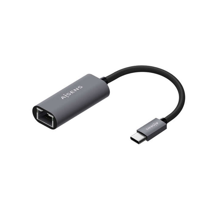 Aisens Conversor USB3.1 GEN1 USB-C a Ethernet Gigabit 10/100/1000 Mbps - 15cm - Color Gris
