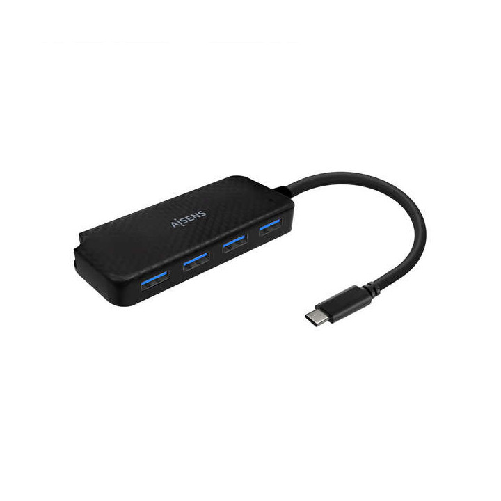 Aisens Hub USB 3.1 USB-C - USB-C/M-4Xtipo A/H - 15cm - Color Negro