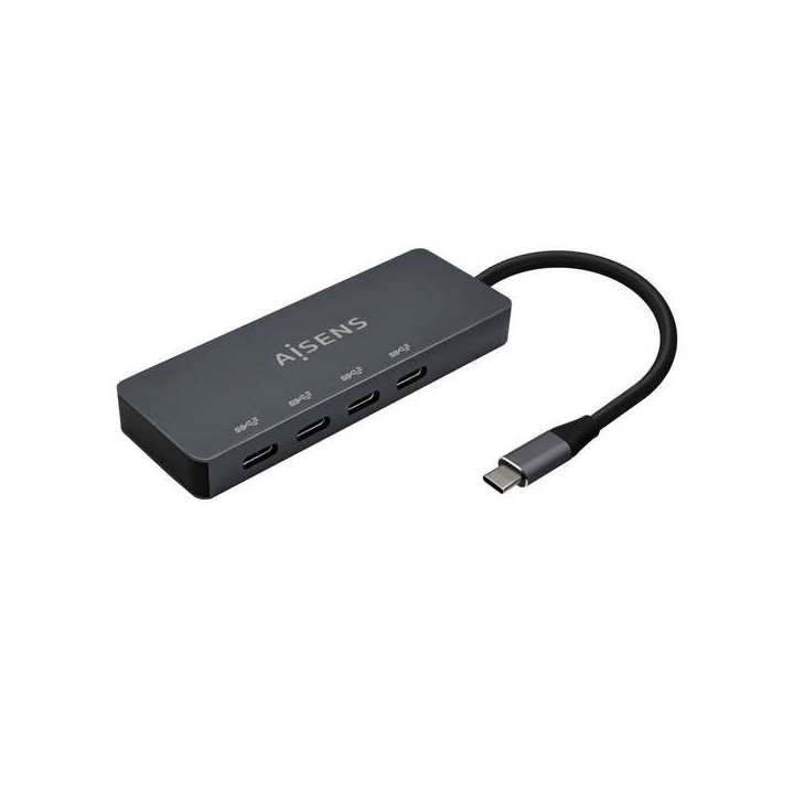 Aisens Hub USB 3.2 Gen1 5G USB-C - USB-C/M-4xUSB-C/H - 15cm - Color Gris
