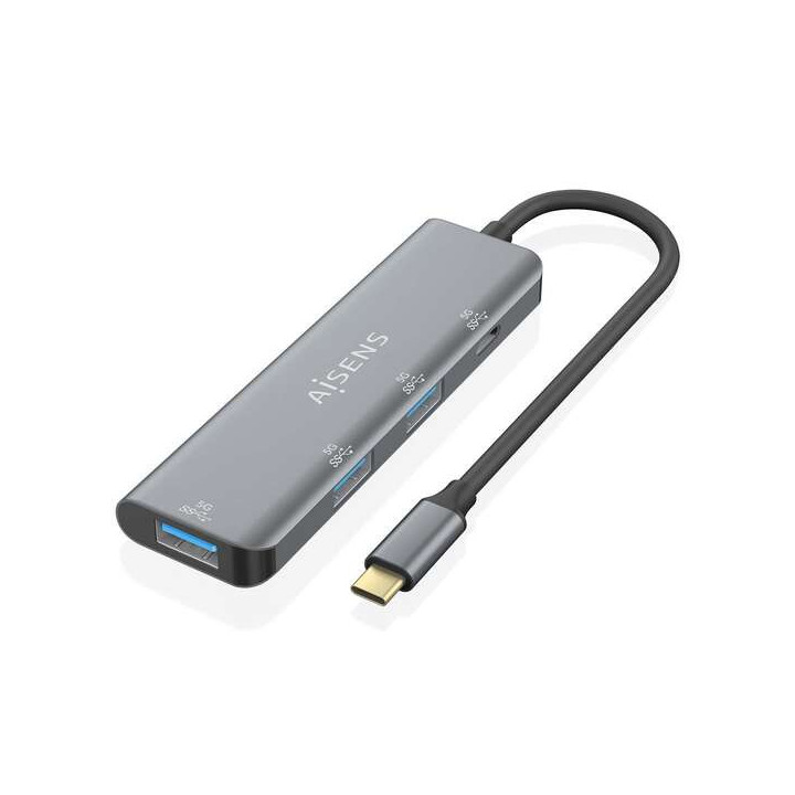 Aisens Hub USB 3.2 GEN1 5G USB-C - USB-C/M-1xUSB-C/H-3xUSB-A/H - 15cm - Color Gris