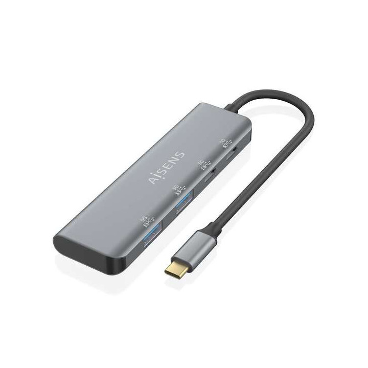 Aisens Hub USB 3.2 GEN1 5G USB-C - USB-C/M-2xUSB-C/H-2xUSB-A/H - 15cm - Color Gris