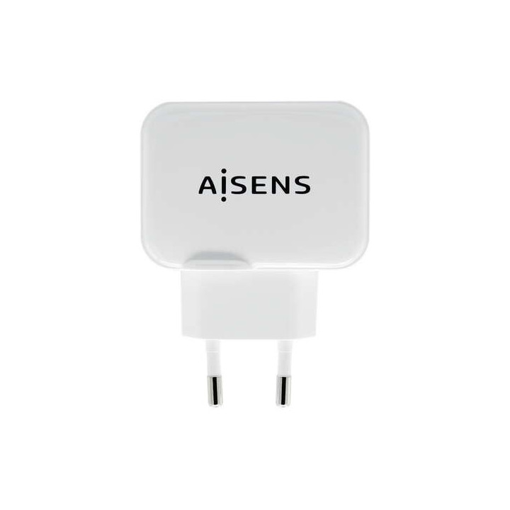 Aisens Cargador USB 17W 5V/3.4A - 2xUSB con Control AI - Color Blanco