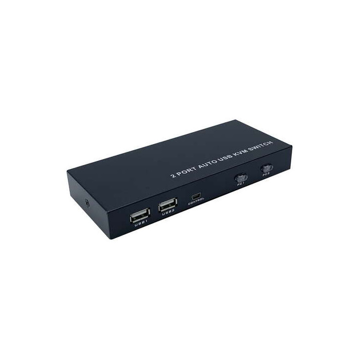 Aisens Conmutador KVM HDMI 4K@60HZ USB 1U-2PC con Fuente Alimentacion - Color Negro