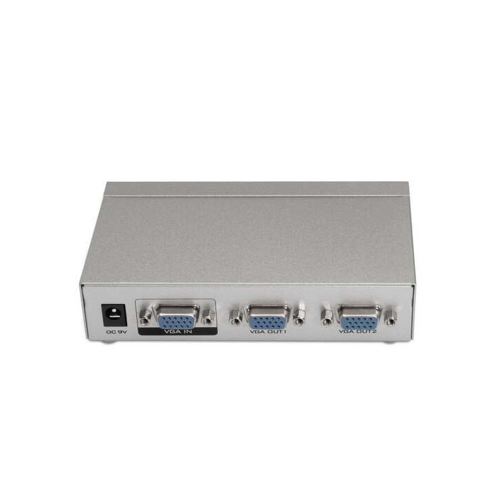 Aisens SVGA Duplicador para 2 Monitores con Alimentacion - Color Plata