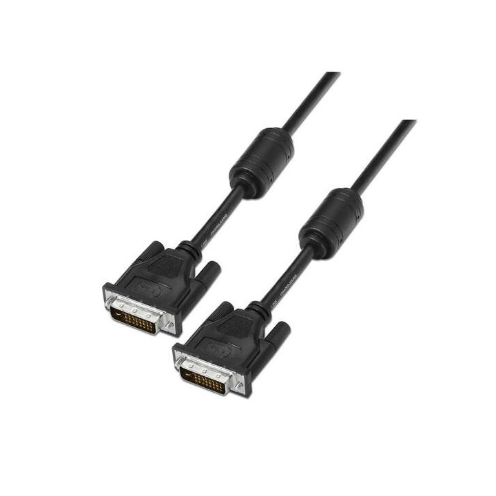 Aisens Cable DVI Dual Link 24+1 con Ferrita - DVI-D Macho a DVI-D Macho - 1.8m - (2560 x 1600) - Color Negro