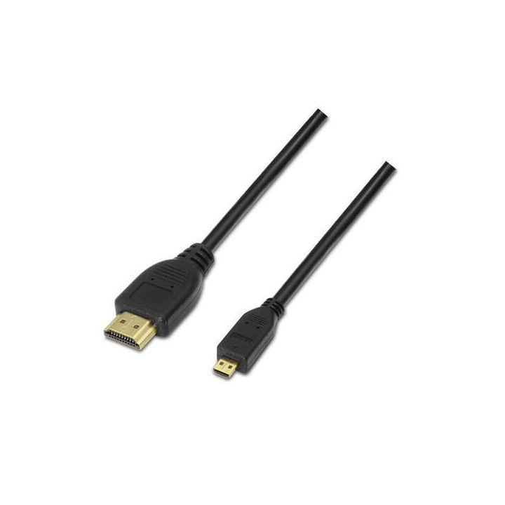 Aisens Cable Micro HDMI Alta Velocidad / HEC - A Macho-D/Macho - 0.8m - Compatibilidad 3D y Ethernet - Color Negro