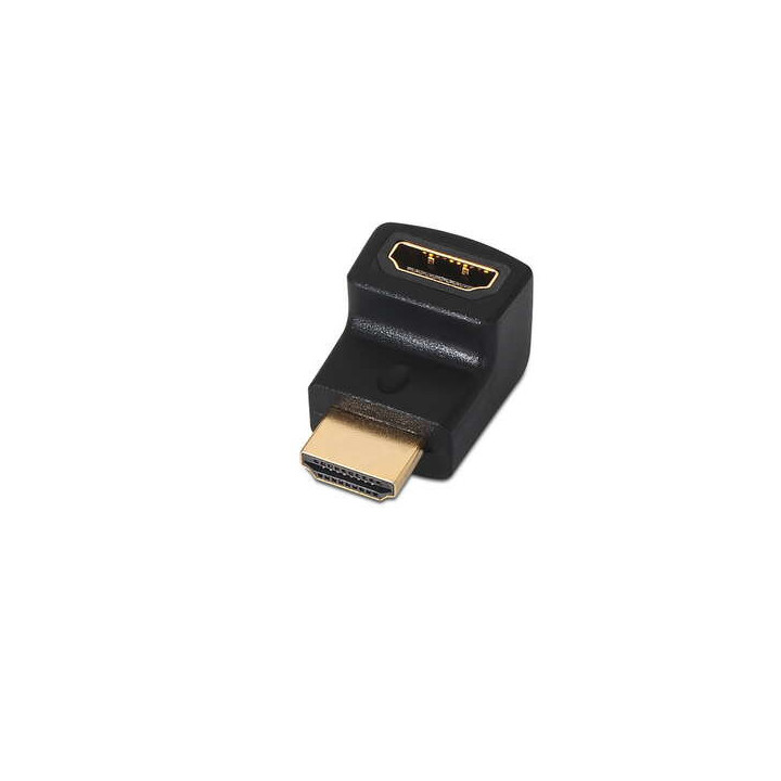 Aisens Adaptador HDMI Acodado - A Hembra-A Macho Conectar HDMI en Espacio Reducio - Color Negro
