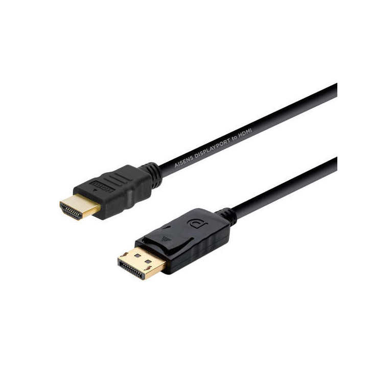 Aisens Cable Conversor Displayport a HDMI - DP/M-HDMI/M - 2.0m - Color Negro