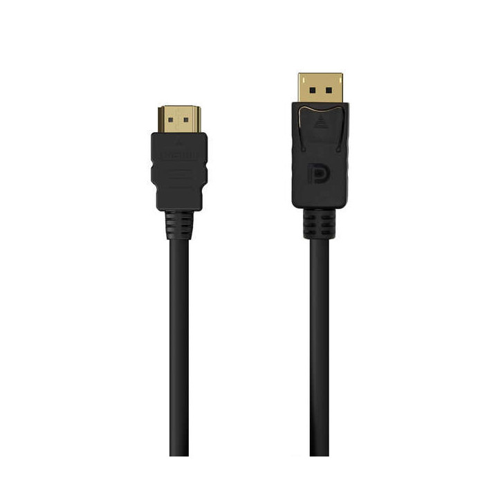 Aisens Cable Conversor DisplayPort a HDMI - DP/M-HDMI/M - 0.5M - Color Negro