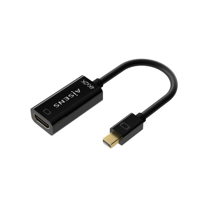 Aisens Conversor Mini DP V1.2 a HDMI V1.4 4K@30HZ - MDP/M-HDMIA/H - 15CM - Color Negro