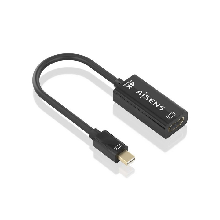 Aisens Conversor MINI DP a HDMI 4K@60HZ - MINI DP/M-HDMI/H - 15cm - Color Negro