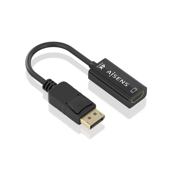 Aisens Conversor DISPLAYPORT a HDMI 4K@60HZ - DP/M-HDMI/H - 15cm - Color Negro