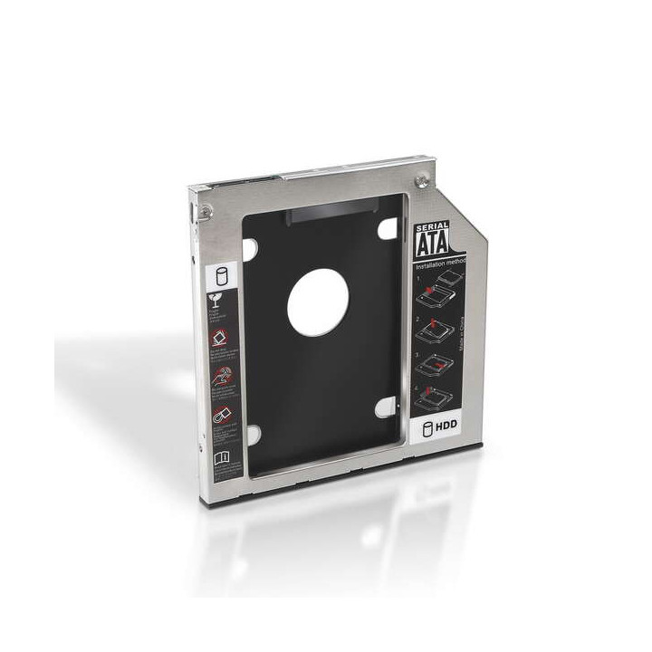 Aisens Adaptador Disco Duro de 7.0 mm para Unidad Optica Portatil de 9.5 mm - Instalar un Segundo Disco Duro 2.5" o SSD en un P