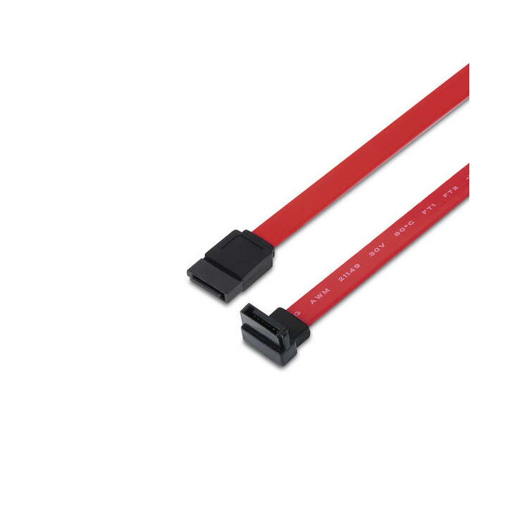 Aisens Cable SATA III Datos 6G Datos Acodado - 0.5m para Disco Duro SATA I - II - III SSD - Color Rojo