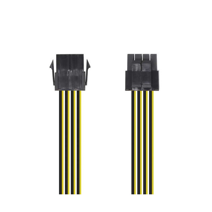 Aisens Cable Alimentacion - 8 Pin/H-4+4 Pin/M - 30cm - Color Negro