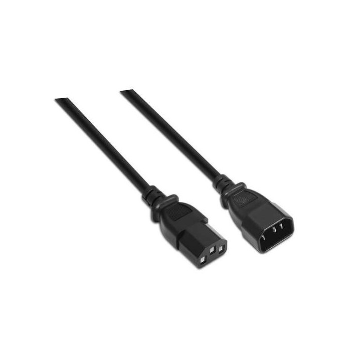 Aisens Cable Alimentacion CPU - C13/H-C14/M - 1.5m - 100% Cobre Puro AWG18 - Color Negro
