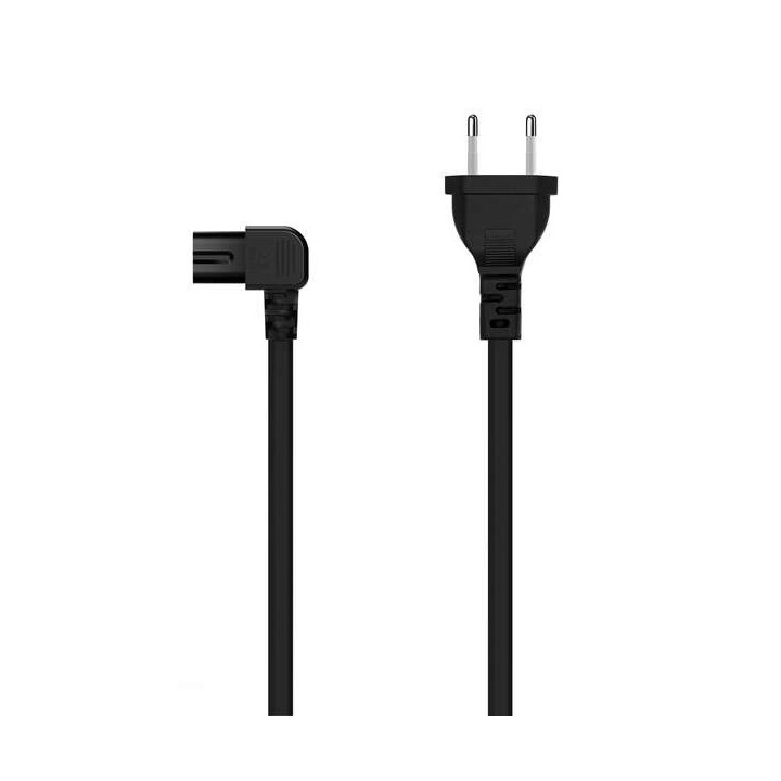 Aisens Cable Alimentacion Acodado Forma 8 - CEE7/16/M-C7/H - 1.8M - Color Negro