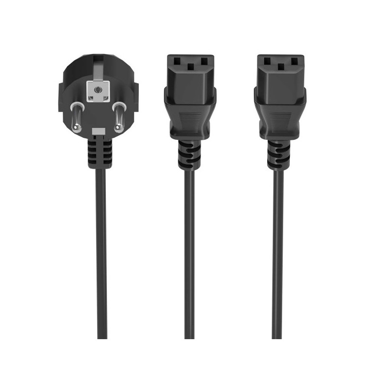 Aisens Cable Alimentacion CPU - CEE7/M-2xC13/H - 1.8m - Color Negro