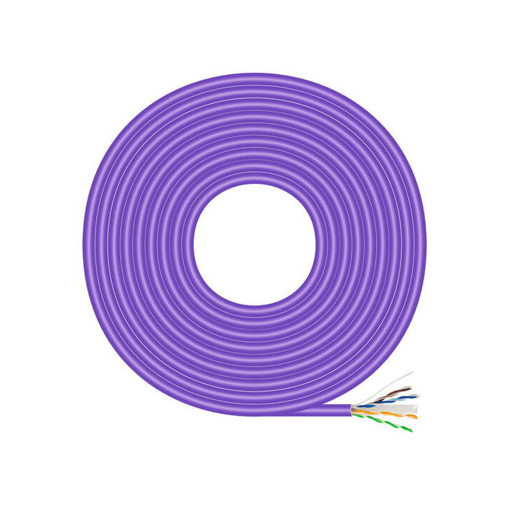 Aisens Cable de Red RJ45LSZH Cat.6 UTP Rigido AWG23 CCA (Aleacion) - 100m - Color Violeta