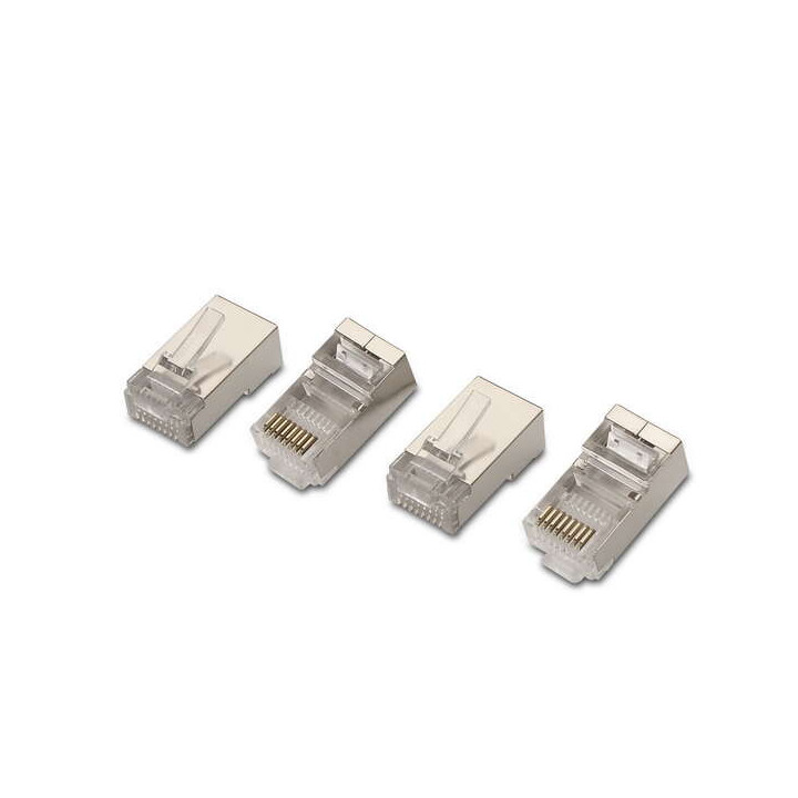 Aisens Pack de 10 Conectores RJ45 8 Hilos FTP Cat.6 AWG24 - Color Plata