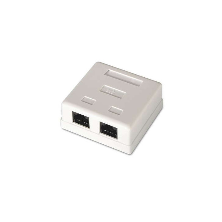 Aisens Roseta de Superficie RJ45 Cat.6 UTP 2 Tomas - Color Blanco