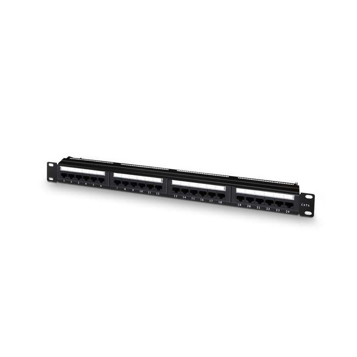 Aisens Patch Panel de 24 Puertos RJ45 Cat.6 UTP - 19" 1U Dual IDC - Color Negro