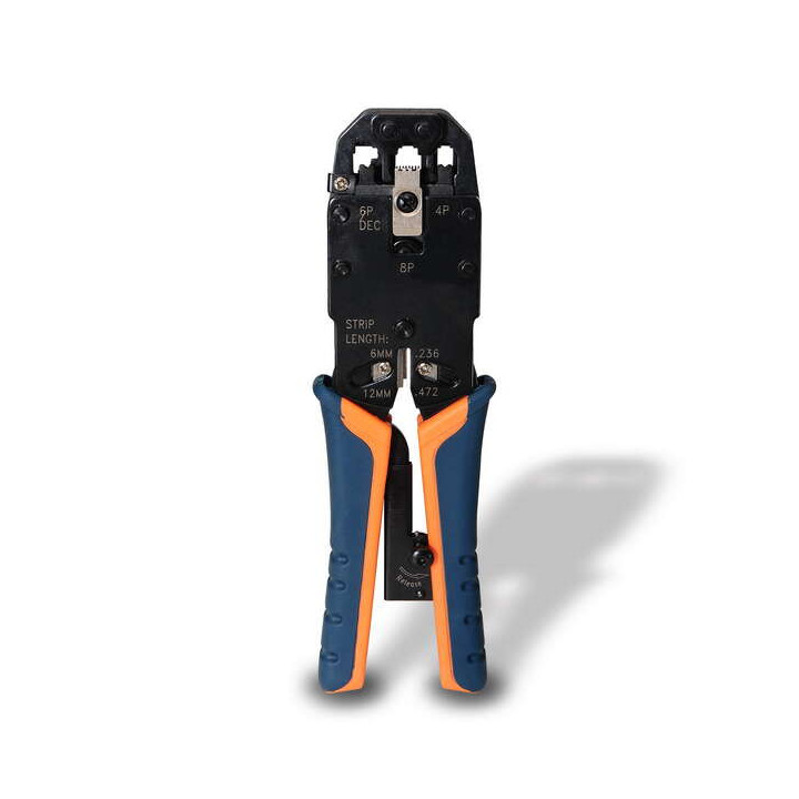 Aisens Tenaza Metalica de Crimpar RJ10/RJ11/RJ12/RJ45 de Carraca - Color Negro