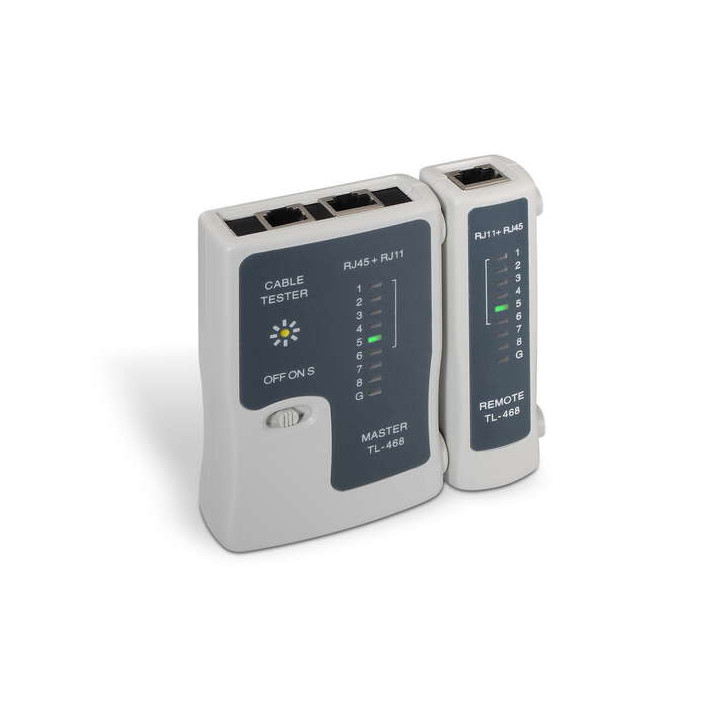 Aisens Testeador para Cable RJ11/RJ12/RJ45 - Color Gris