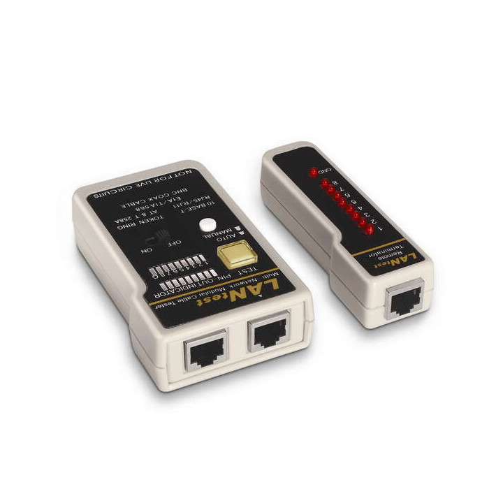 Aisens Testeador para Cable RJ11/RJ12/RJ45 - Coaxial - Color Gris