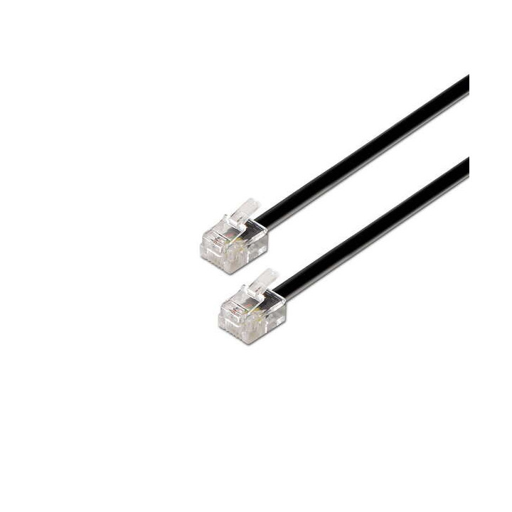Aisens Cable de Telefono 6P4C - M-M - 2.0m - Color Negro