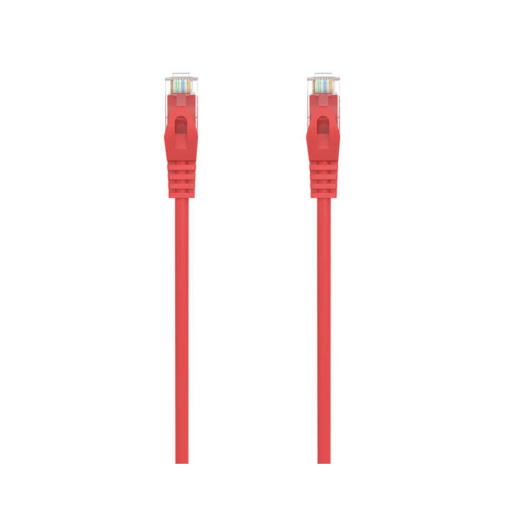 Aisens Cable de Red Latiguillo RJ45 LSZH Cat.6A 500 MHZ UTP AWG24 - 0.25m - Libre de Halogenos - 10 Gigabit/s - Color Rojo