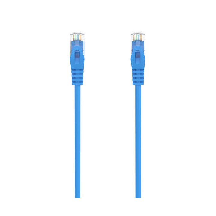 Aisens Cable de Red Latiguillo RJ45 LSZH Cat.6A 500 MHZ UTP AWG24 - 0.3m - Libre de Halogenos - 10 Gigabit/s - Color Azul