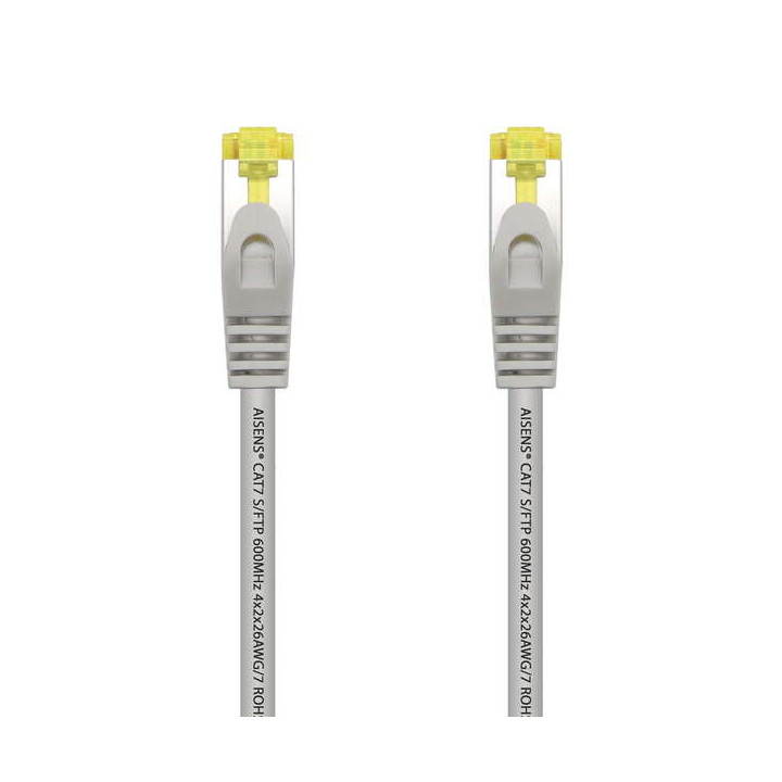 Aisens Cable de Red Latiguillo RJ45 LSZH Cat.7 600 Mhz S/FTP PIMF AWG26 - 0.5M - Color Gris
