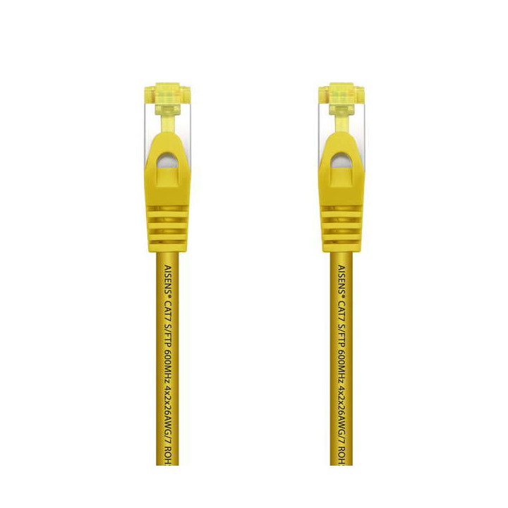 Aisens Cable de Red Latiguillo RJ45 LSZH Cat.7 600 MHz S/FTP PIMF AWG26 - 1.0M - Color Amarillo