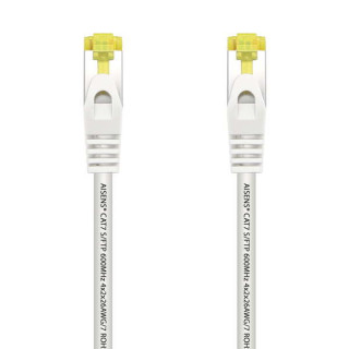 Aisens Cable de Red Latiguillo RJ45 LSZH Cat.7 600 MHz S/FTP PIMF AWG26 - 0.5M - Color Blanco