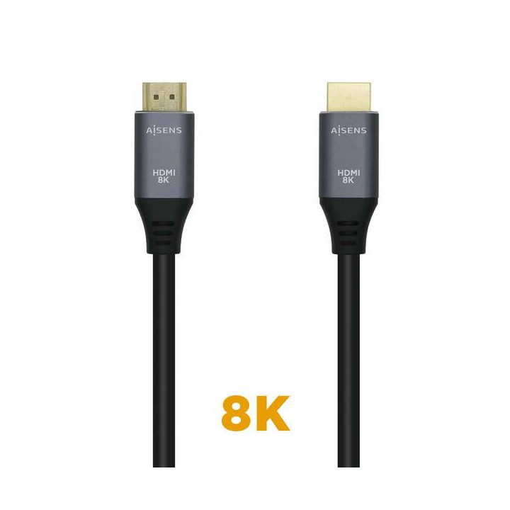 Aisens Cable HDMI V2.1 Ultra Alta Velocidad 8K@60Hz 48Gbps - A/M-A/M - 0.5m - Color Negro