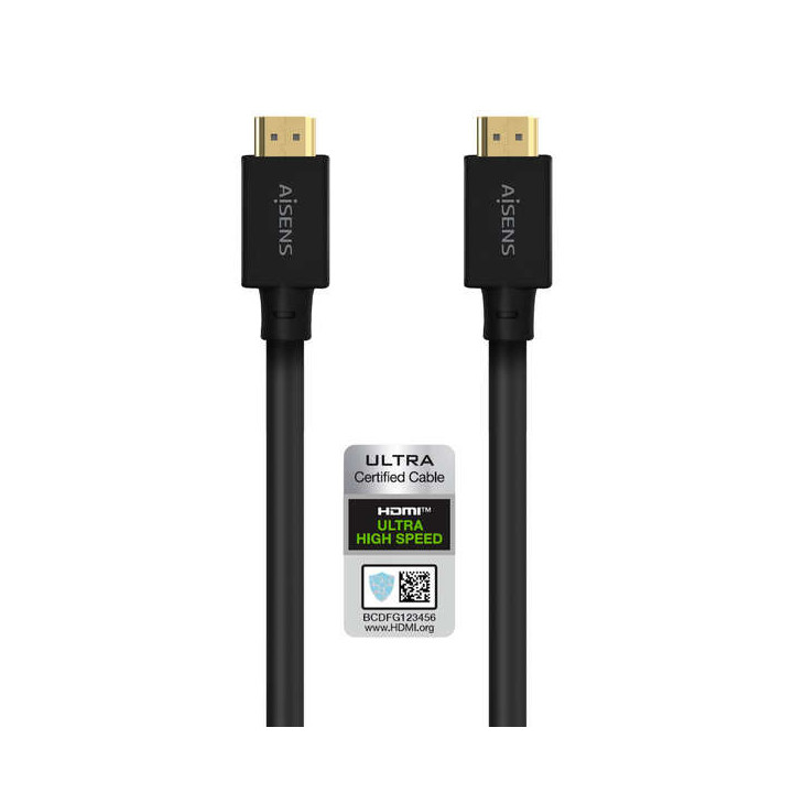 Aisens Cable HDMI V2.1 Ultra Alta Velocidad/Hec 8K@60Hz 48Gbps - A/M-A/M - 5.0m - Color Negro