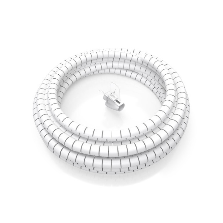 Aisens Organizador de Cable en Espiral 25mm - 2.0m - Color Blanco