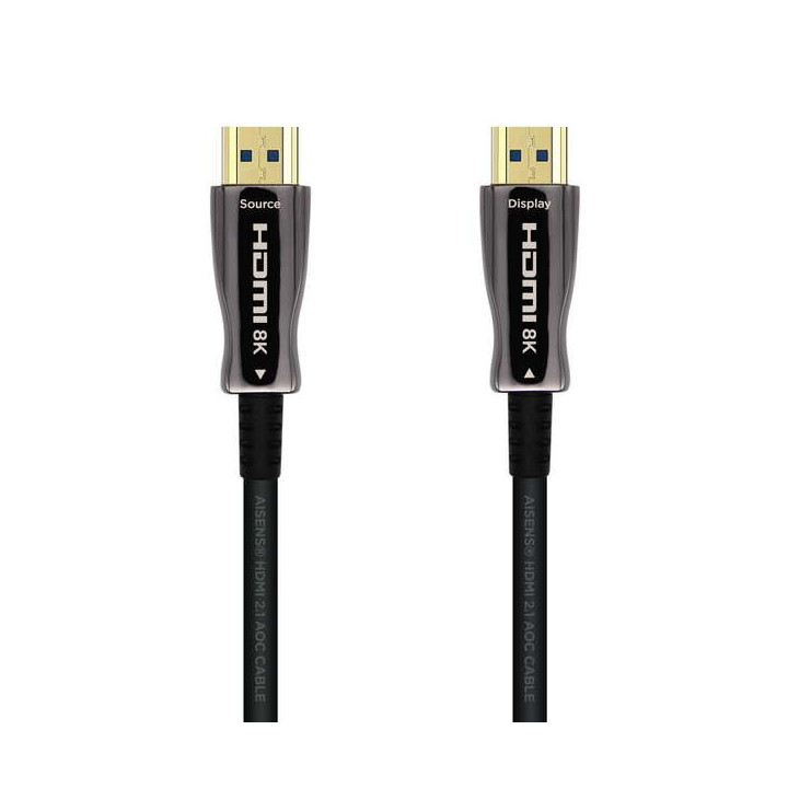 Aisens Cable HDMI V2.1 AOC (Active Optical Cable) Fibra Optica Ultra Alta Velocidad UHS 8K@60Hz 4K@120Hz 4:4:4 48Gbps - A/M-A/M