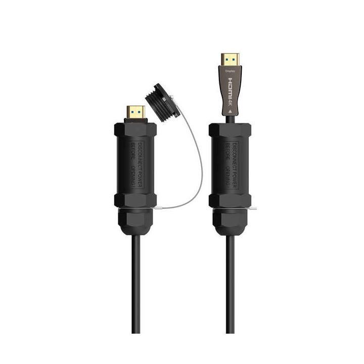 Aisens Cable HDMI V2.1 AOC con Armadura Ultra Alta Velocidad / HEC 8K@60HZ 4K@120HZ 4:4:4 48GBPS - A/M-A/M - 100M - Color Negro