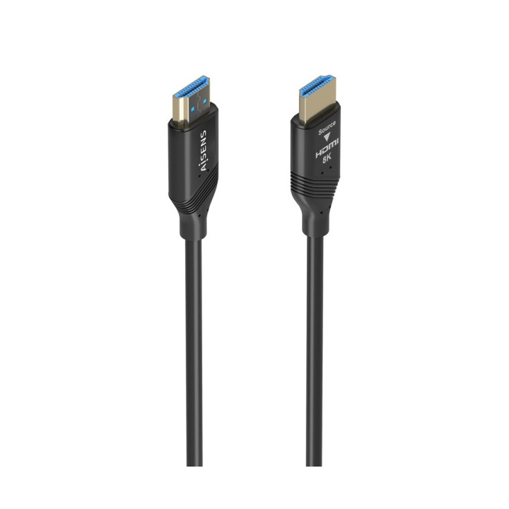 Aisens Cable HDMI V2.1 AOC Ultra Alta Velocidad - HEC 8K@60HZ 4K@120HZ 4:4:4 48GBPS - 20m - Color Negro