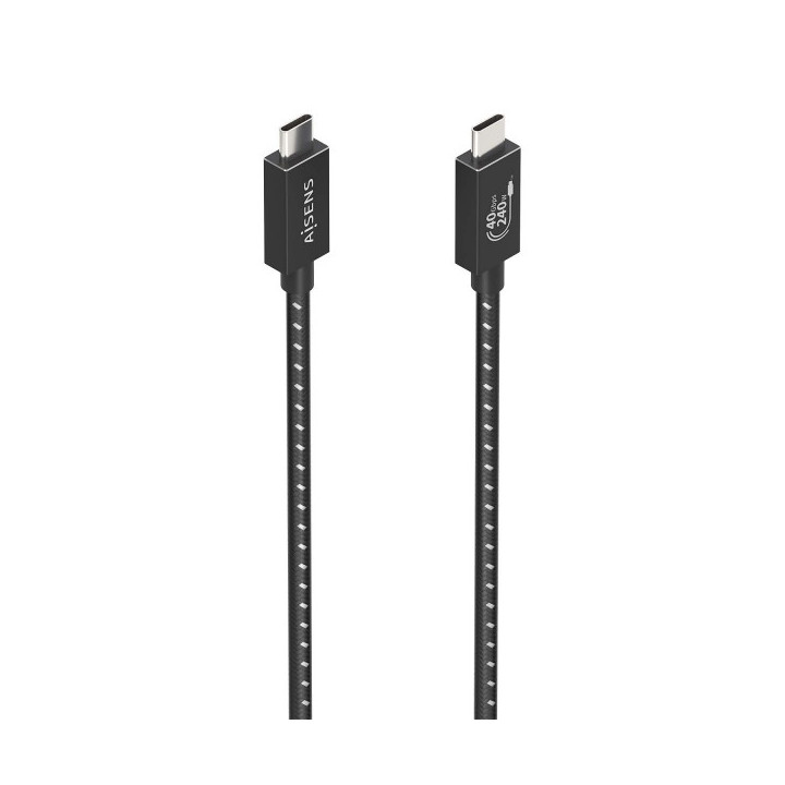 Aisens Cable USB4 Gen3x2 Aluminio 40Gbps 8K@60Hz 5A 48V 240W E-Mark - Tipo USB-C/M-USB-C/M - 1.5m - Color Negro