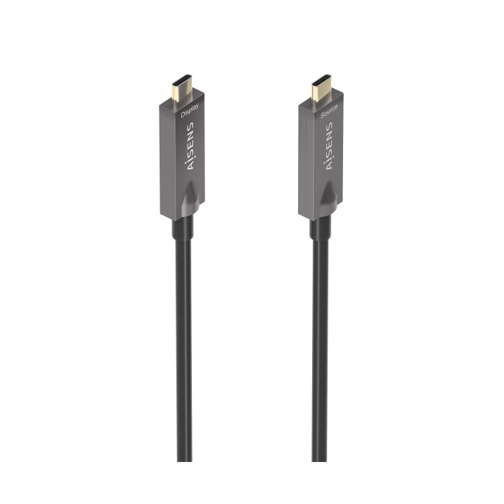 Aisens Cable USB 3.1 GEN2 10GBPS AOC 4K@60HZ 3A 60W E-MARKER - Tipo USB-C/M-USB-C/M - 15m - Color Negro