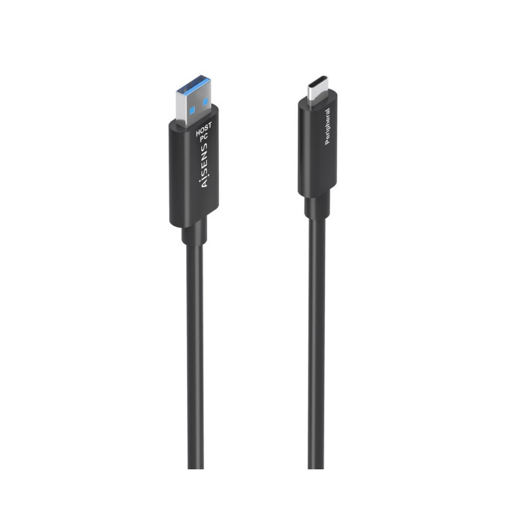 Aisens Cable USB3.2 GEN2x1 10GBPS AOC Solo Datos - USB-A a USB-C - 40m - Color Negro