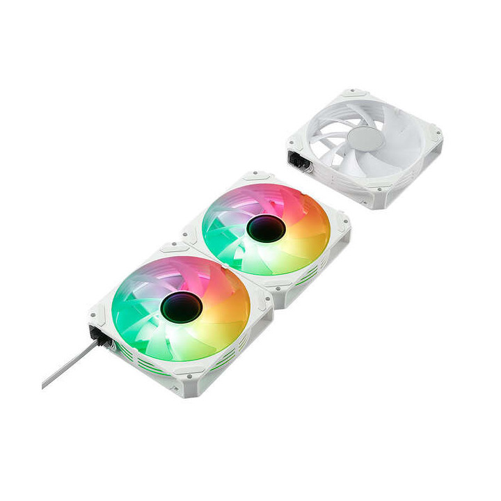 Abysm Gaming Arclight 2.0 ARGB White Pack de 3 Ventiladores 120mm con Iluminacion ARGB - Velocidad Max. 1500rpm - Conexion en S