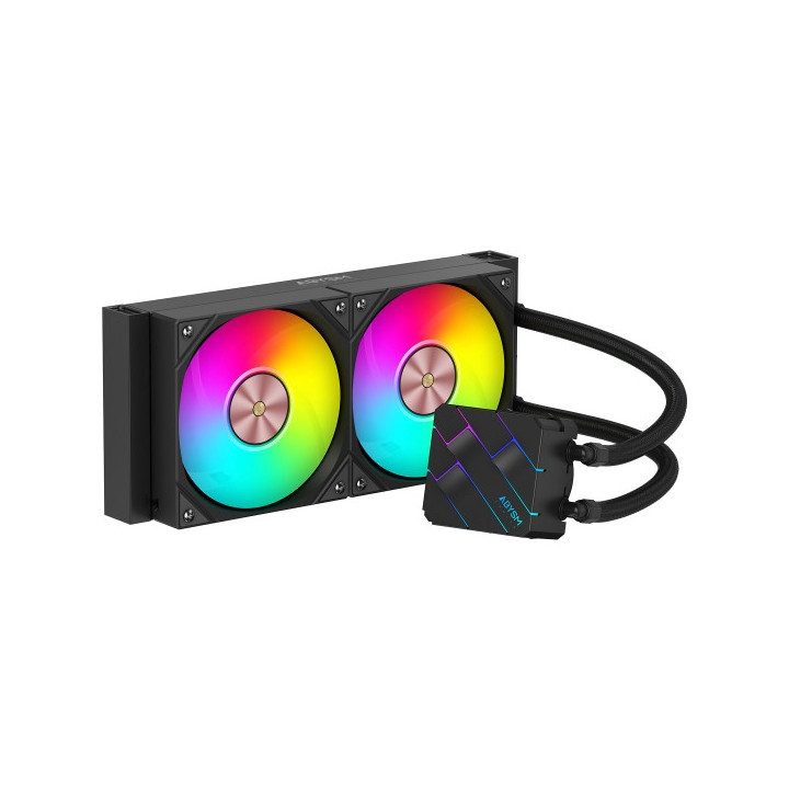 Abysm Oceanic TIDE 240 ARGB Kit de Refrigeracion Liquida - 2 Ventiladores de 120mm - Iluminacion ARGB - Bomba 2500rpm - Tubos d