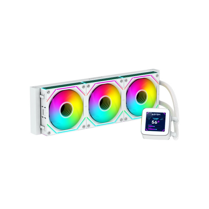 Abysm Oceanic LCD 360 ARGB Kit de Refrigeracion Liquida - 3 Ventiladores de 120mm - Iluminacion ARGB - Pantalla LCD 2.8" - Bomb