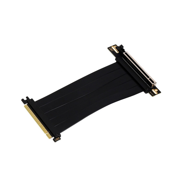 Abysm Cable de Extension Riser PCIe 4.0 x16 Flexible - Blindaje EMI - Longitud 17cm - Color Negro