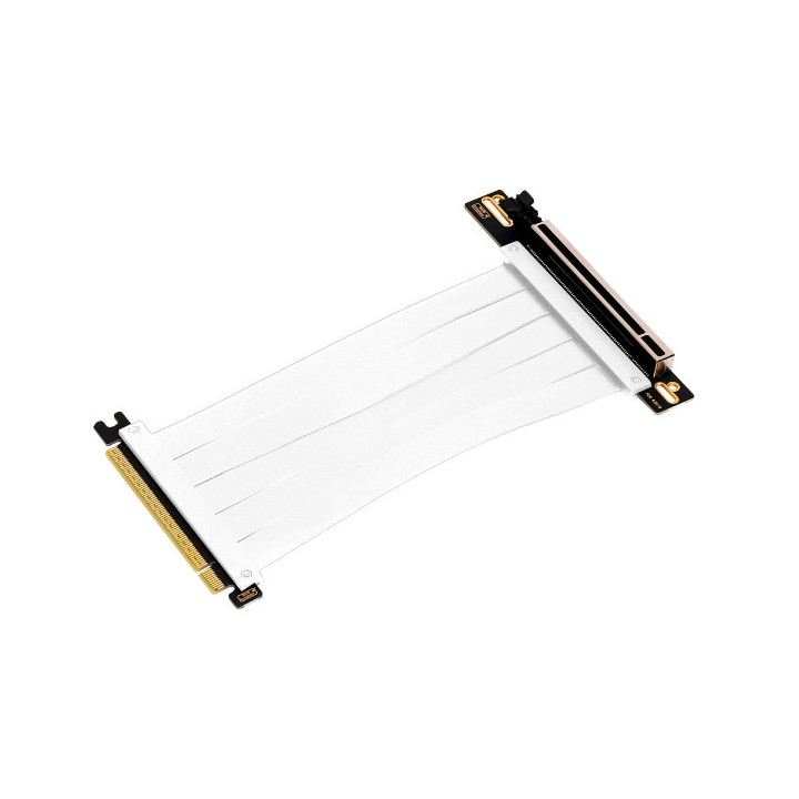Abysm Cable de Extension Riser PCIe 4.0 x16 Flexible - Blindaje EMI - Longitud 17cm - Color Blanco