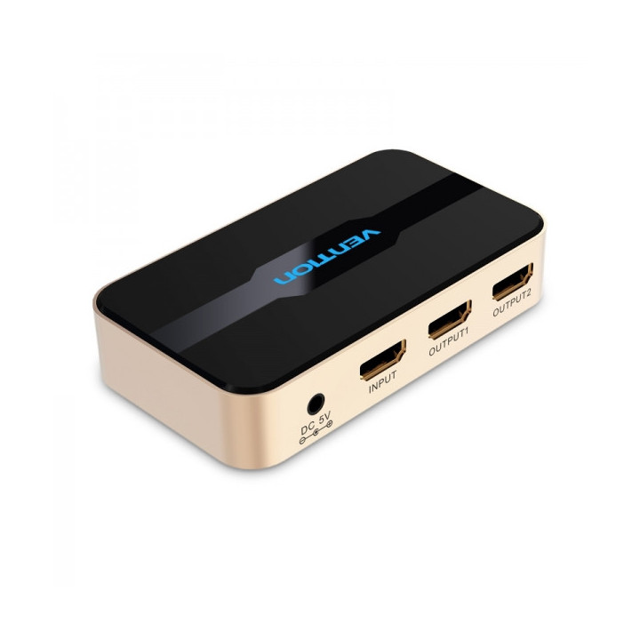 Vention Duplicador HDMI Macho a 2xHDMI Hembra - Color Dorado